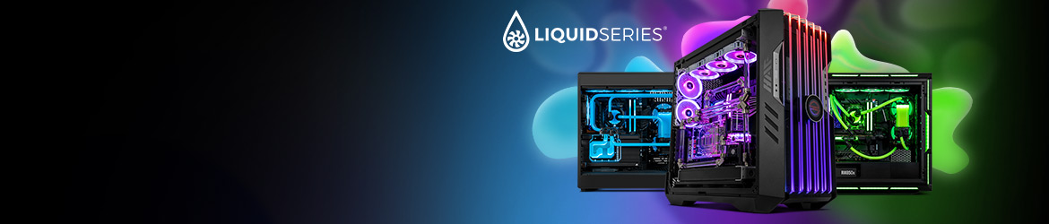 Liquid Series® Scopri l'apice delle prestazioni e dello stile con i PC raffreddati a liquido Liquid Series® di PCSpecialist.